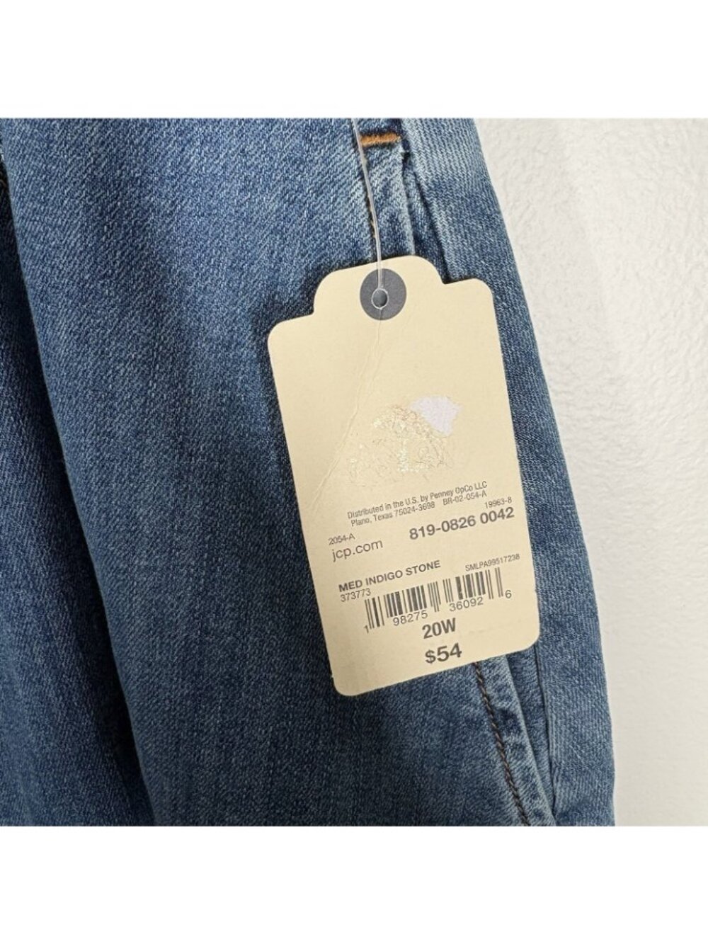 St. John's Bay Women Plus SZ 20W Blue Med Indigo Stone Midi Denim Skirt NWT - Picture 6 of 9